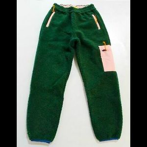 Golf Wang Sherpa Fleece Jogger Pants KT4 Forest Green/Light Pink Small